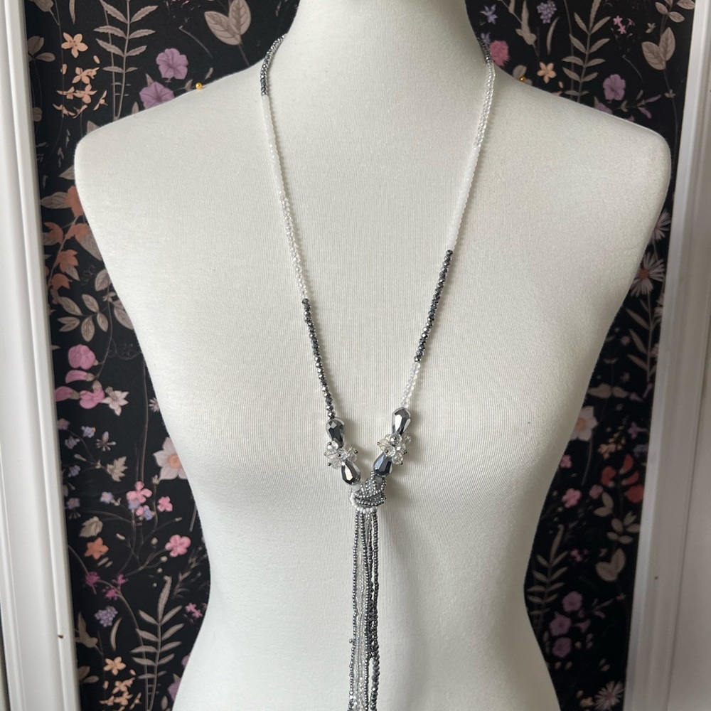 Elegant Silver and Clear Necklace